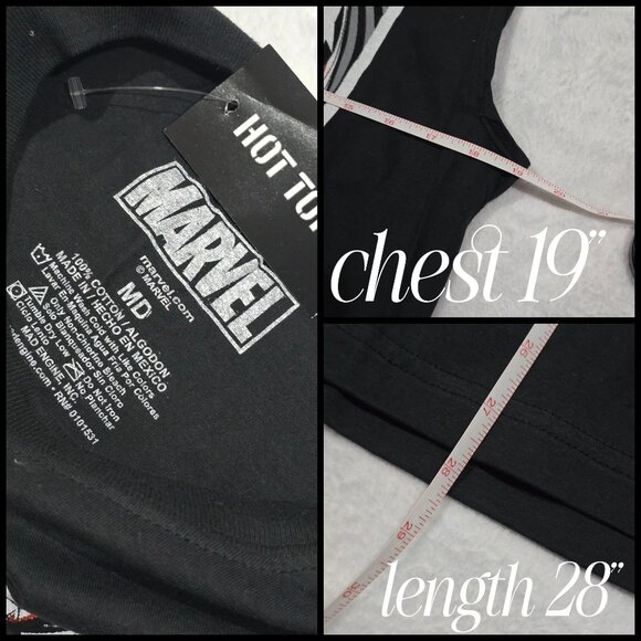 Marvel ✦ Avengers Graphic Sleeveless T-Shirt ✦ Black Red White Hero Design M NWT - Picture 5 of 5